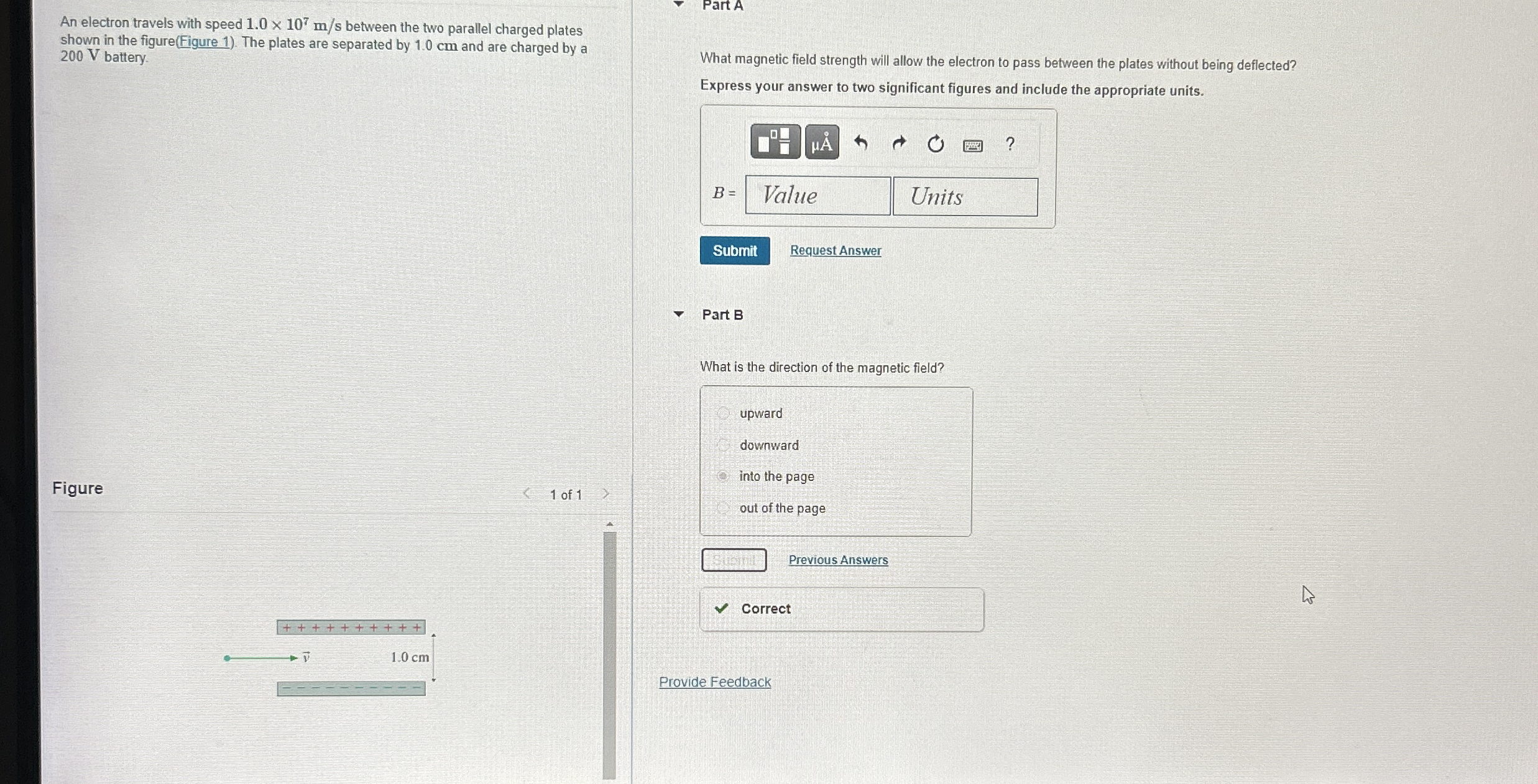 An electron travels with speed 1 . 0 1 0 7 m s
