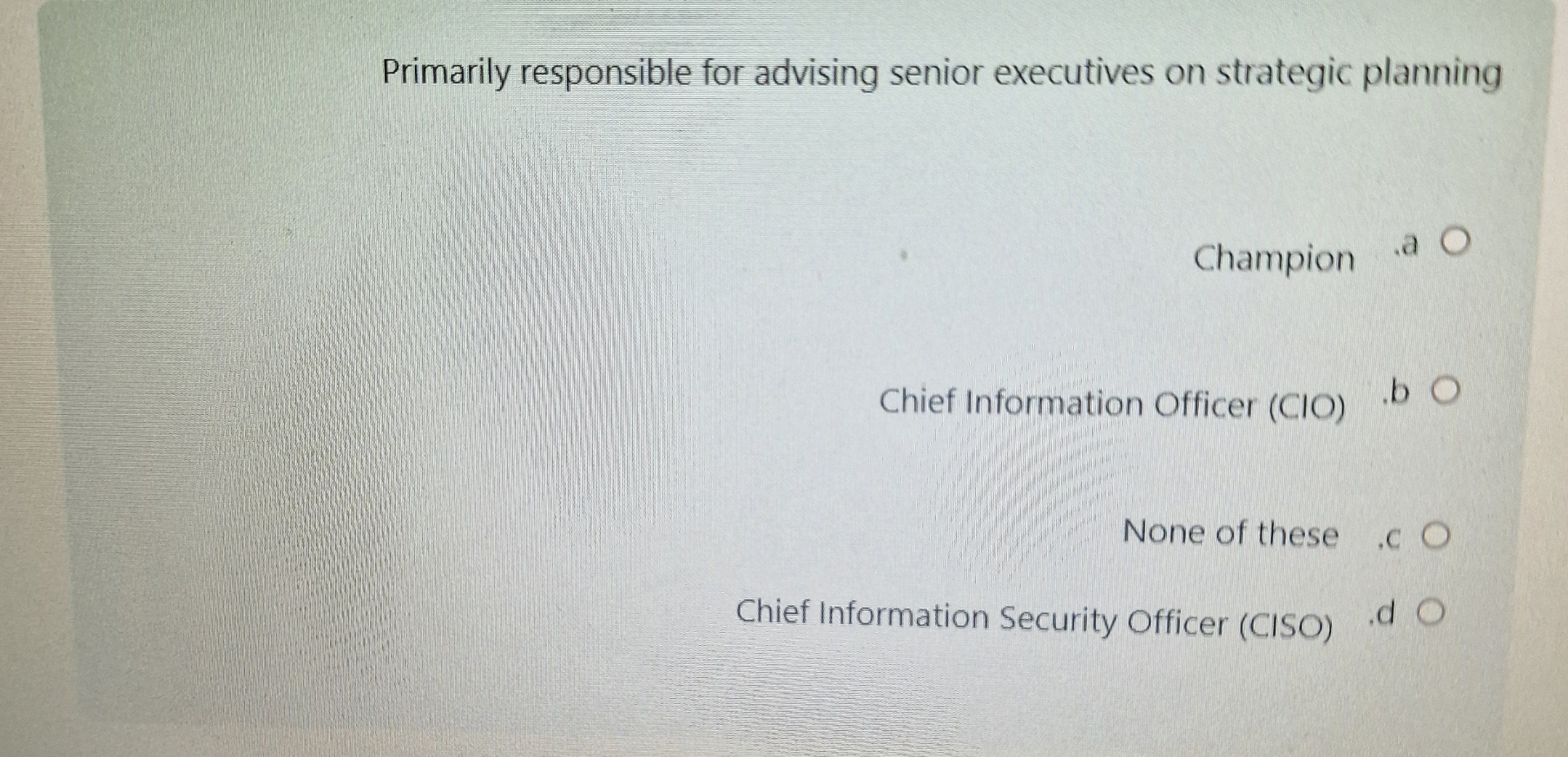 Primarily responsible for advising senior