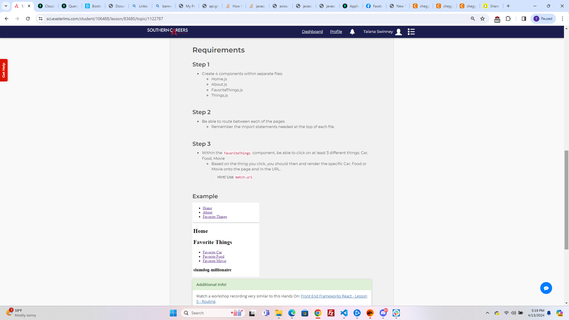 Requirements Step 1 Create 4 components within