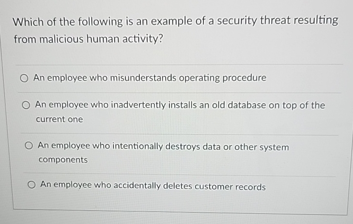 Which of the following is an example of a