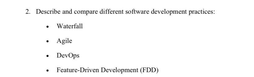 Describe and compare different software