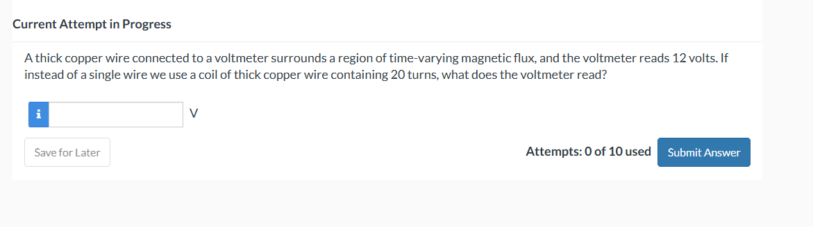 Current Attempt in Progress A thick copper wire