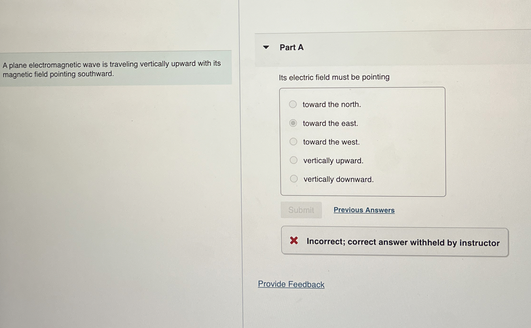 A plane electromagnetic wave is traveling