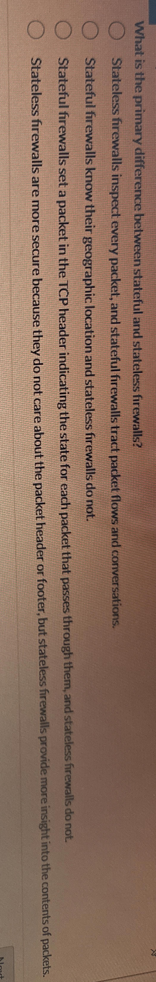 What is the primary difference between stateful