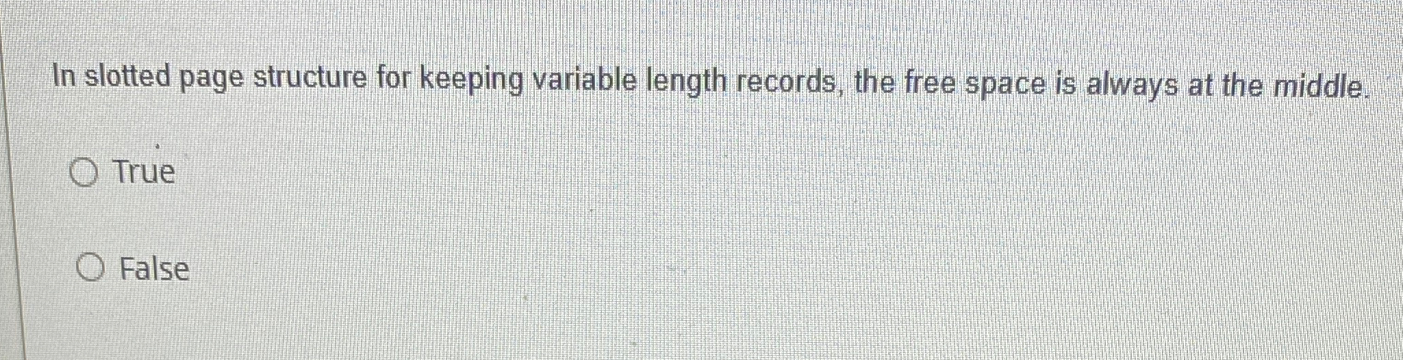 In slotted page structure for keeping variable