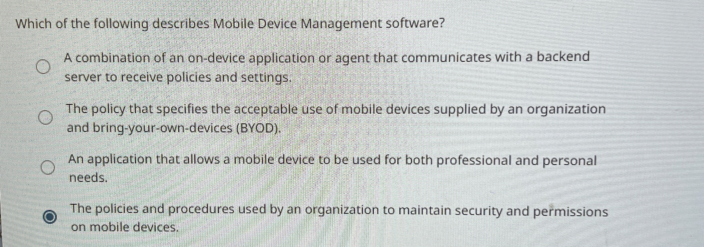 Which of the following describes Mobile Device