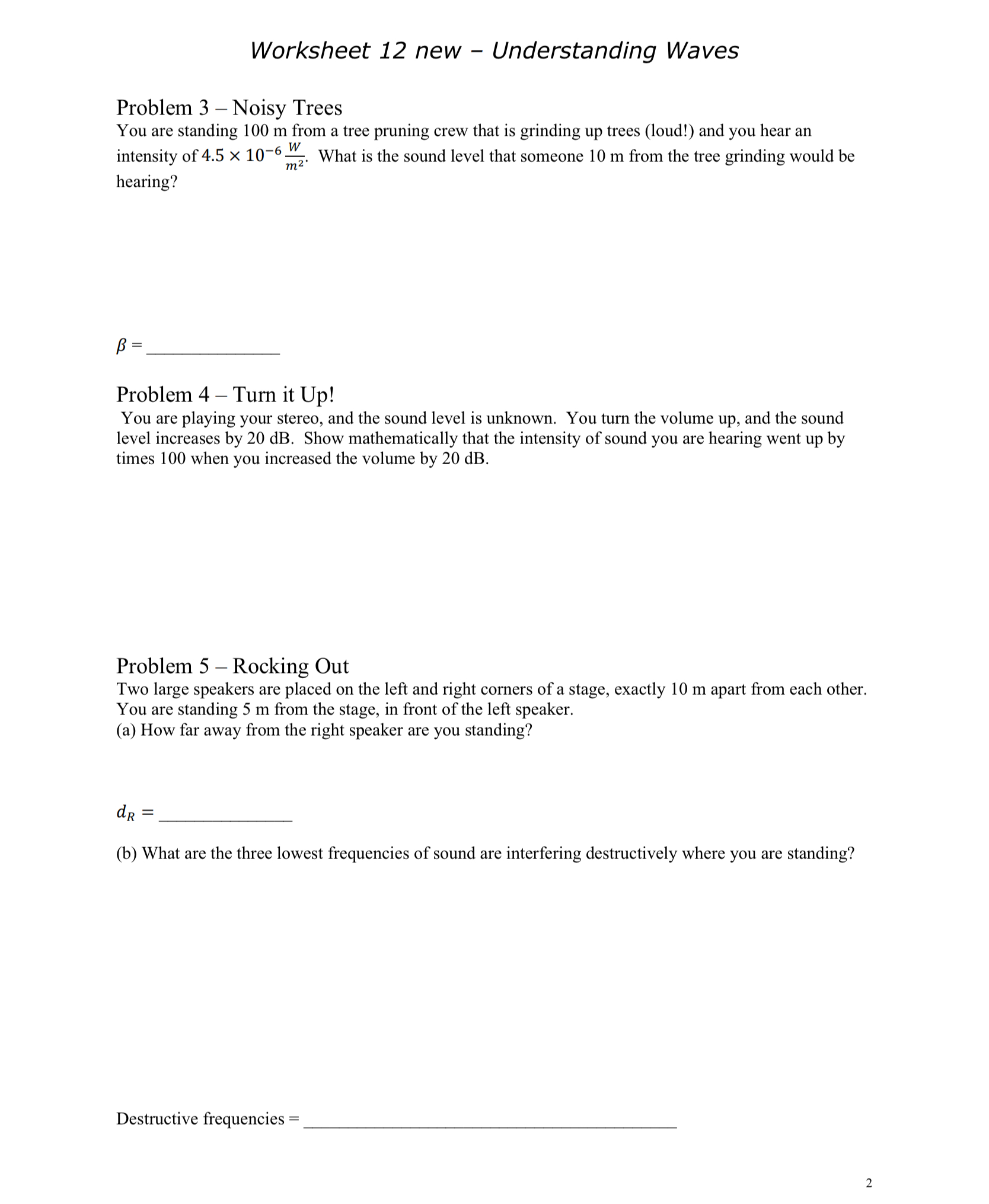 Worksheet 1 2 new - Understanding Waves Problem 3