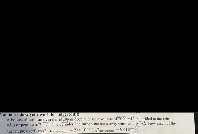 You must show your work for full credit!!! A