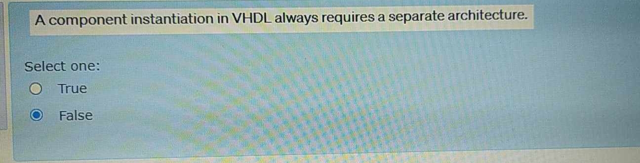 A component instantiation in VHDL always requires