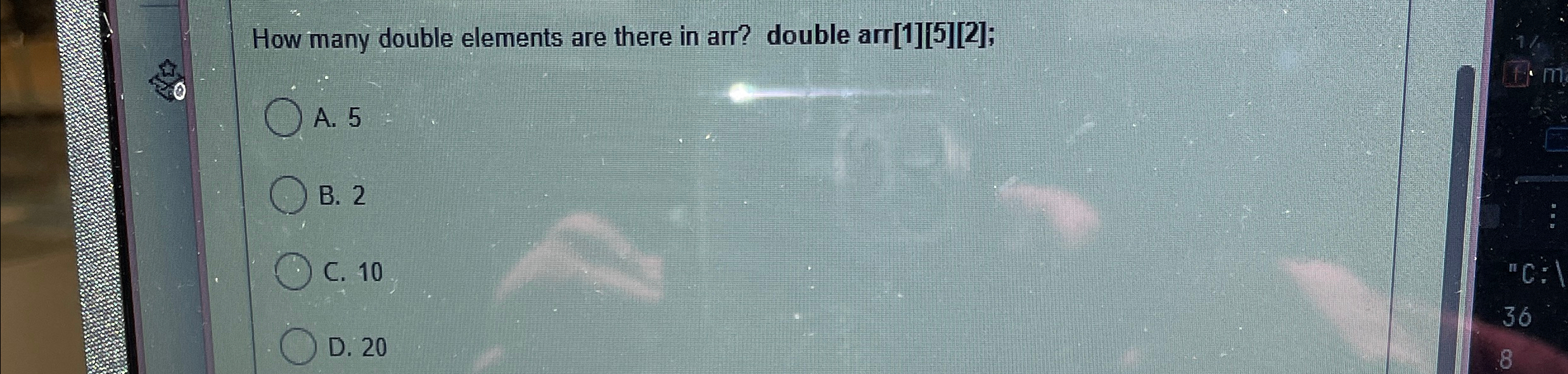 How many double elements are there in arr? double