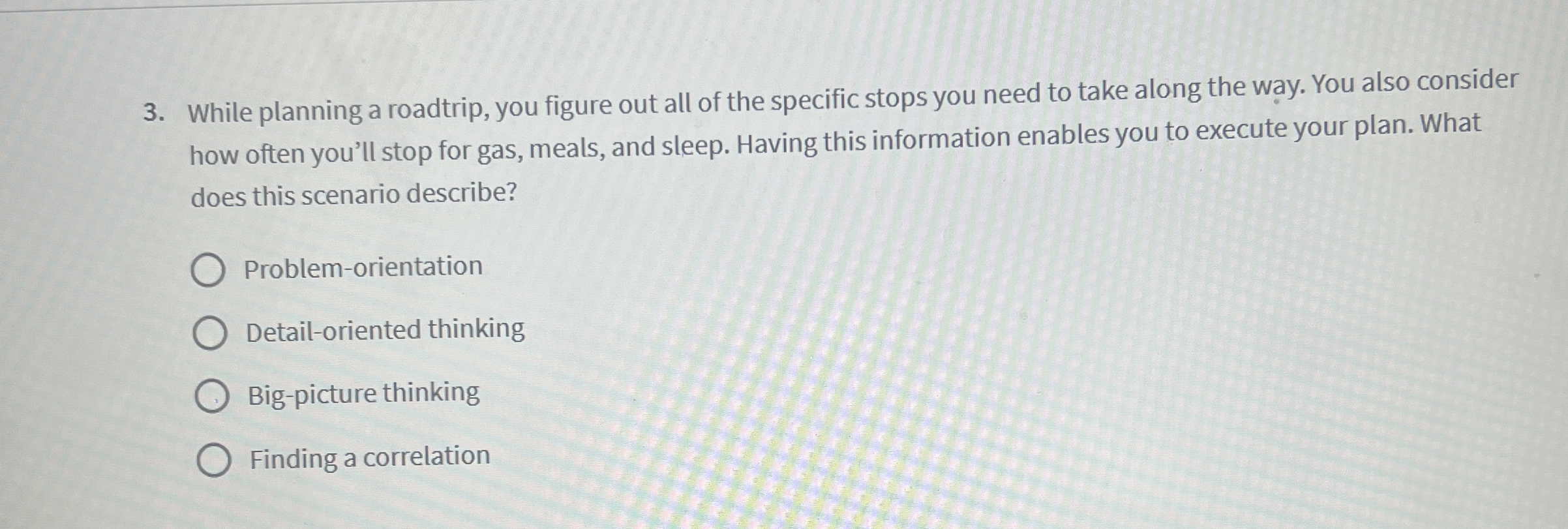 While planning a roadtrip, you figure out all of