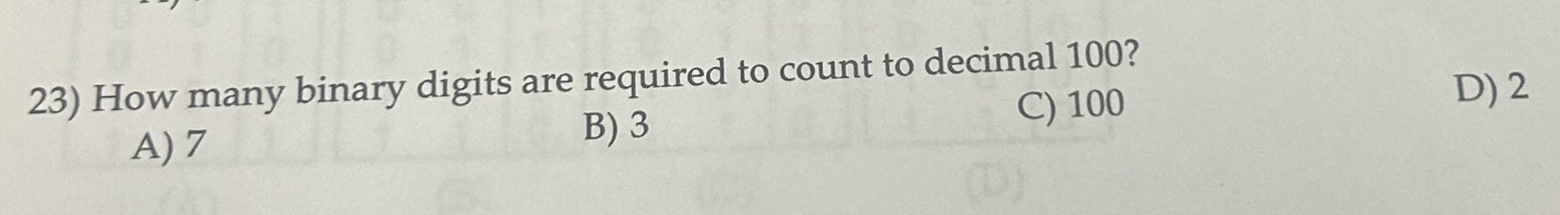 How many binary digits are required to count to
