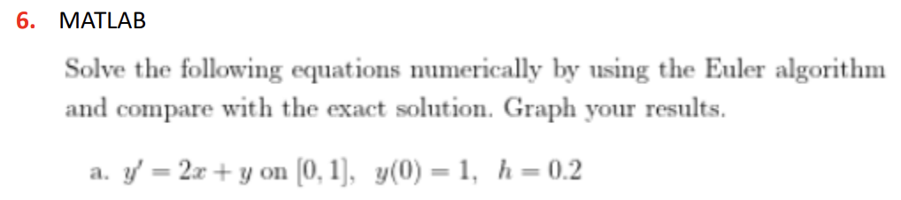 MATLAB Solve the following equations numerically
