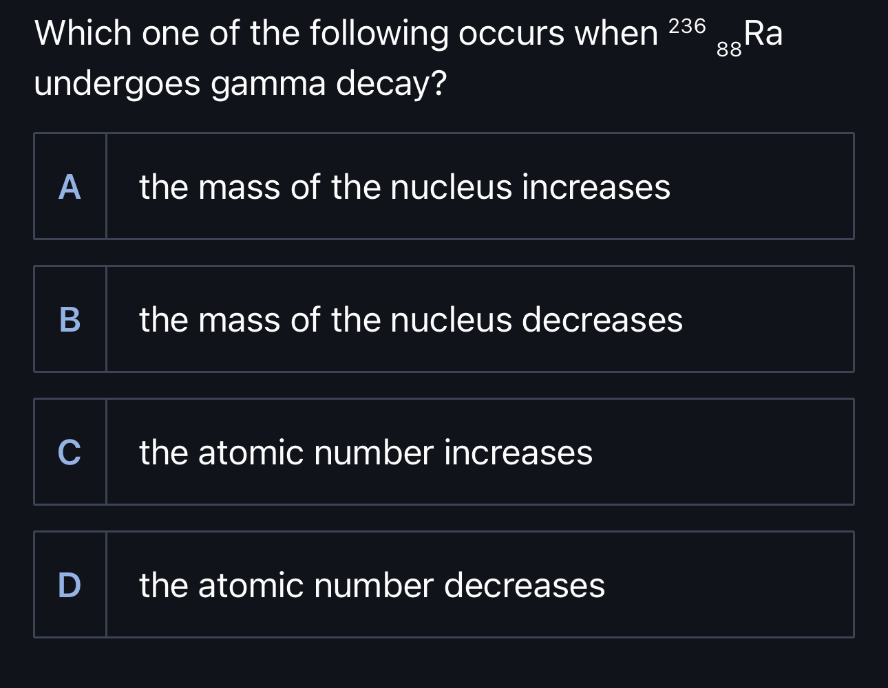 Which one of the following occurs when ? 8 8 2 3