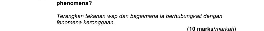 phenomena? Terangkan tekanan wap dan bagaimana ia