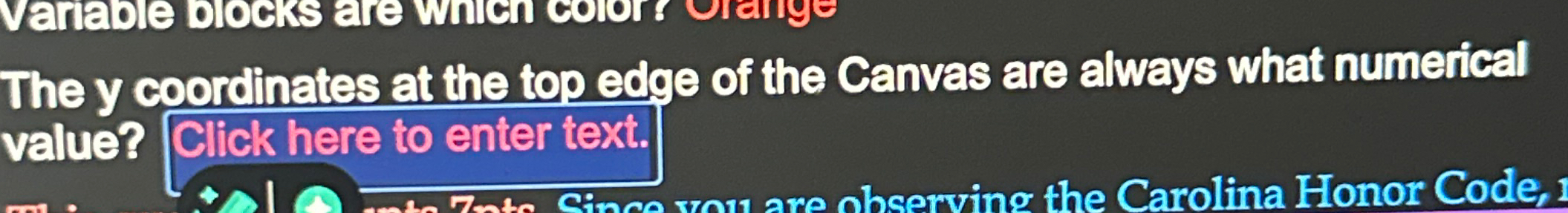 The y coordinates at the top edge of the Canvas