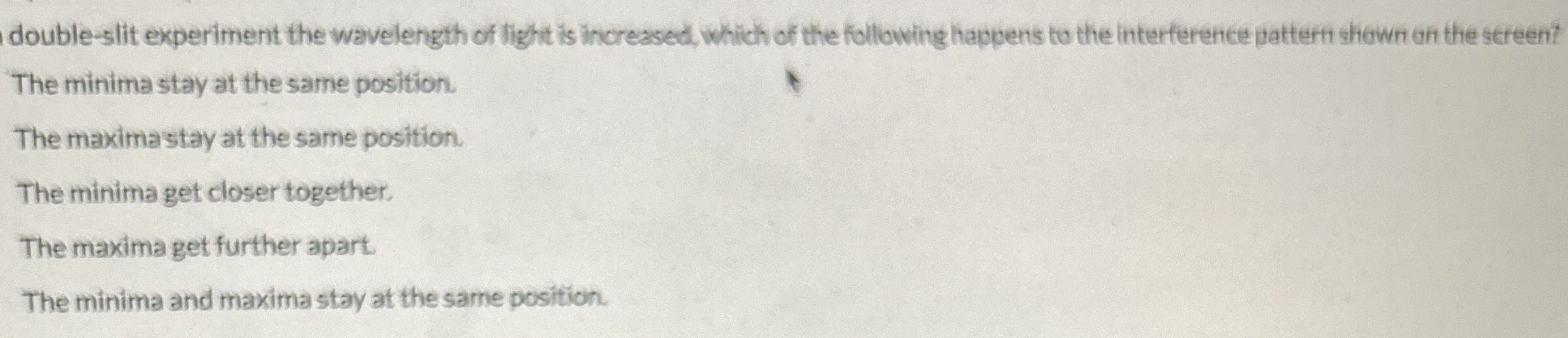 double - slit experiment the wavelength of light