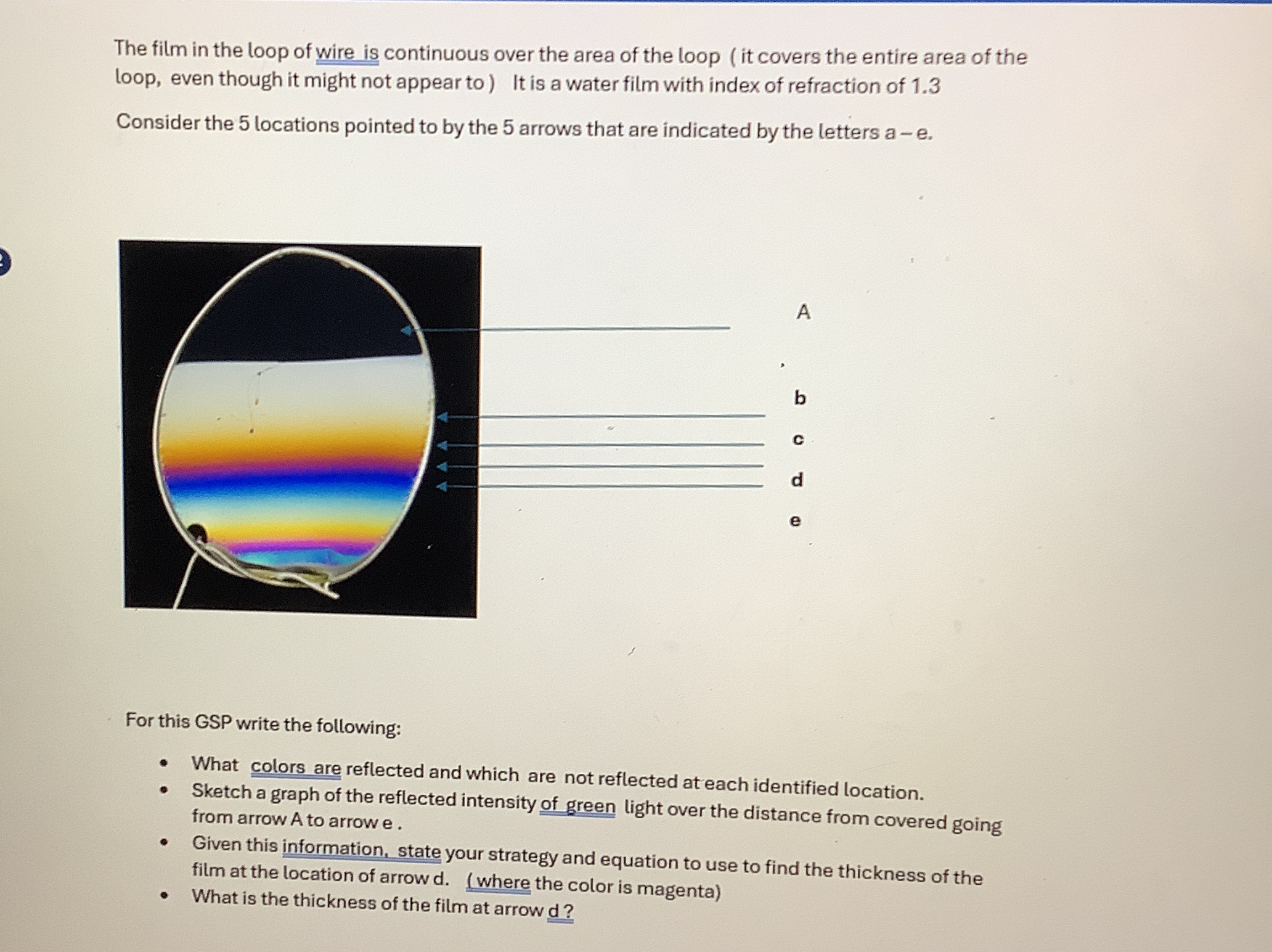 The film in the loop of wire is continuous over