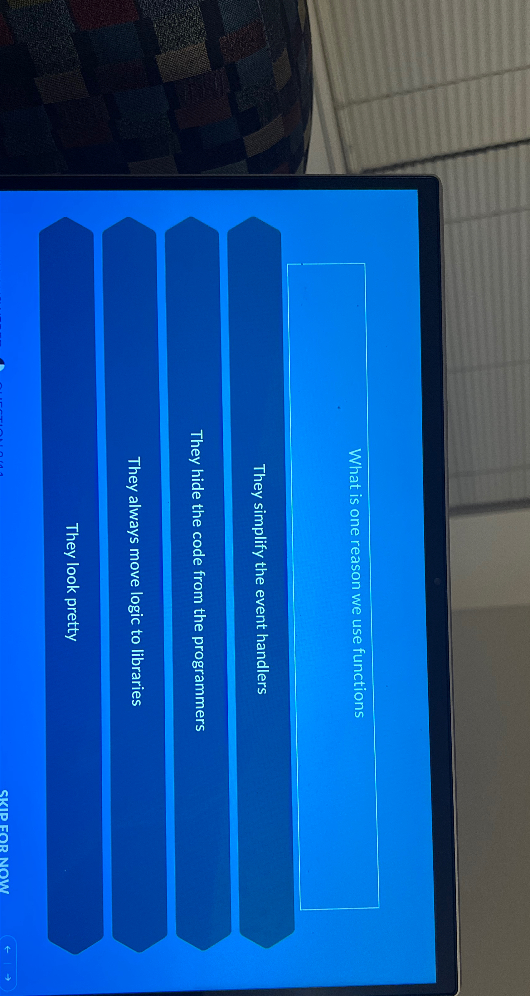 What is one reason we use functions They simplify