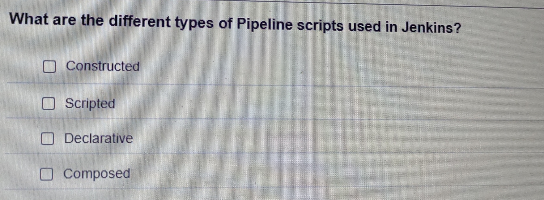 What are the different types of Pipeline scripts