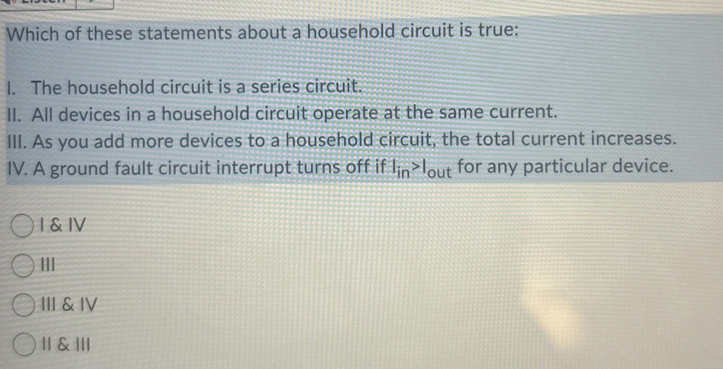 Which of these statements about a household