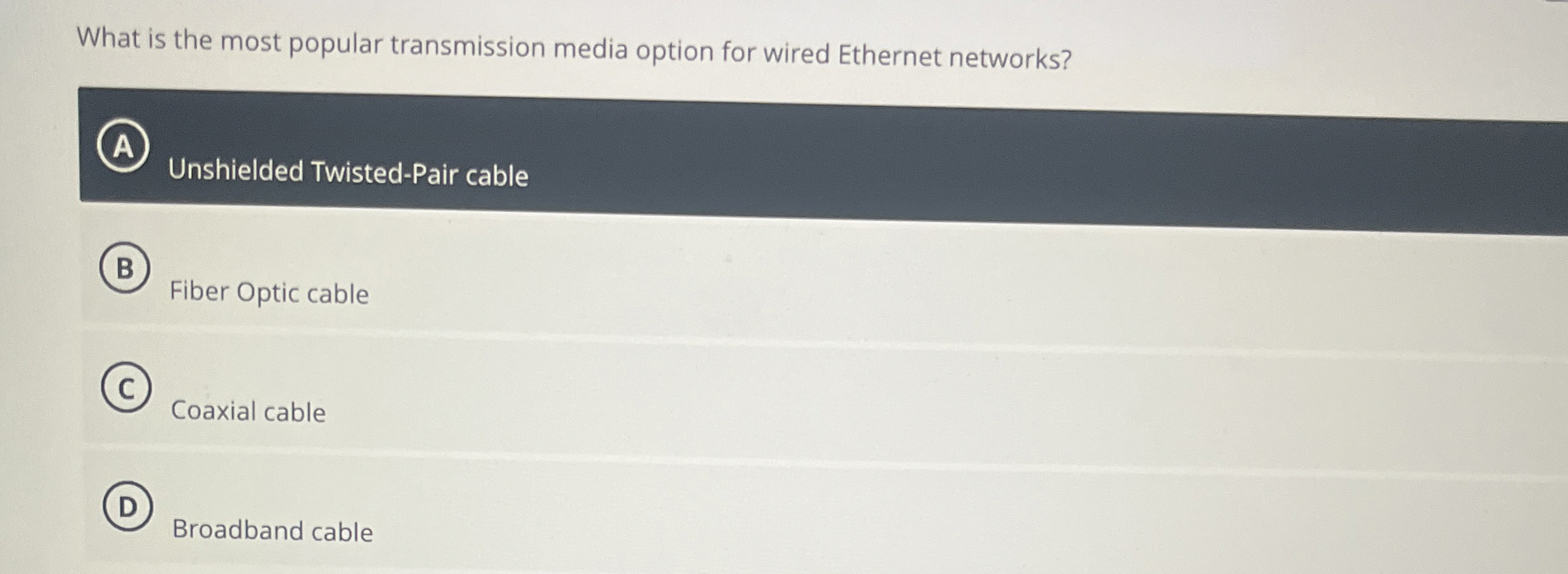 What is the most popular transmission media