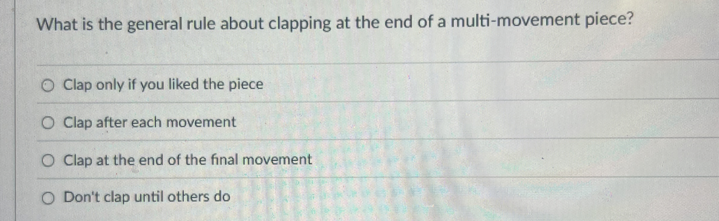What is the general rule about clapping at the