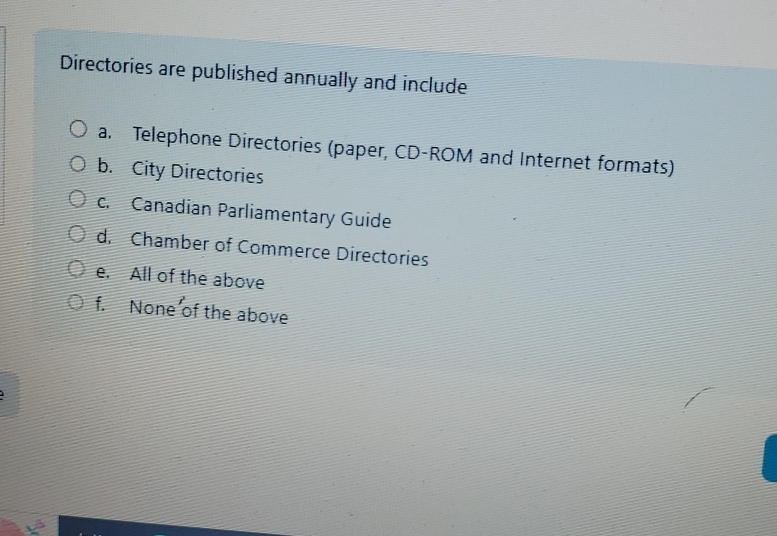 Directories are published annually and include a