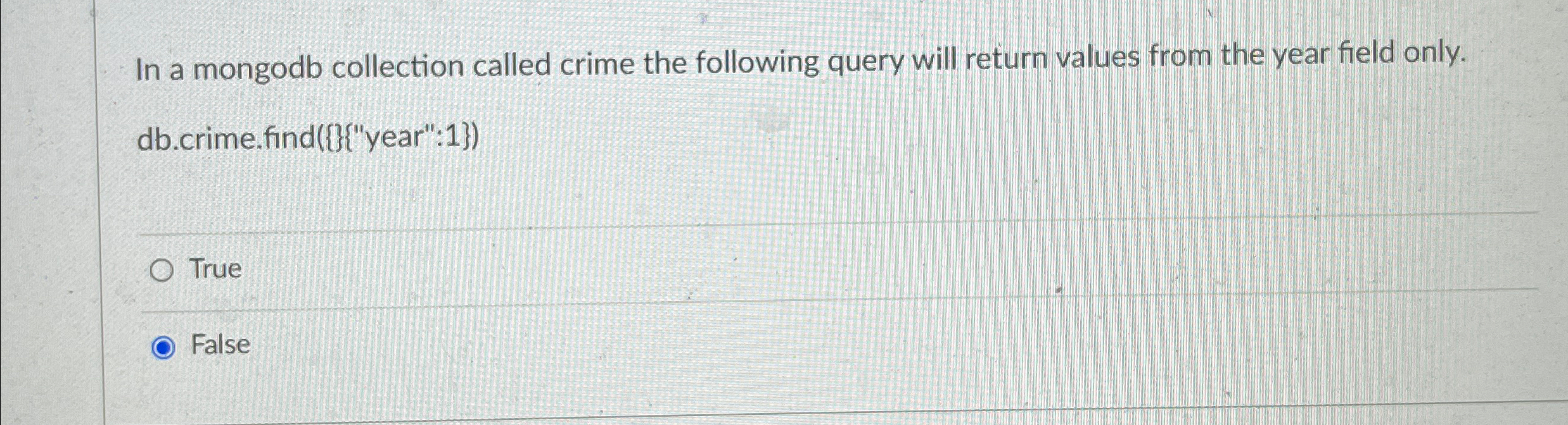 In a mongodb collection called crime the