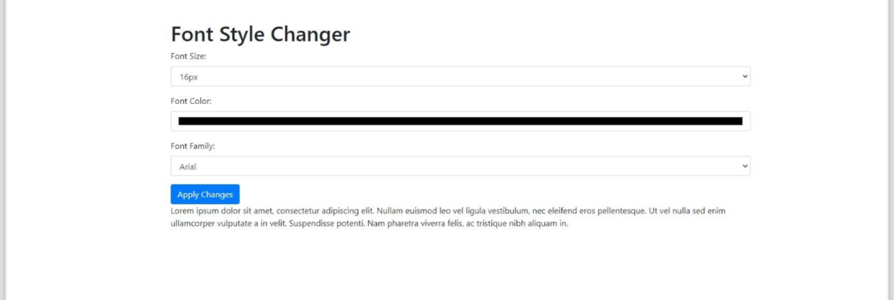 A user must be able to select a font colour, a