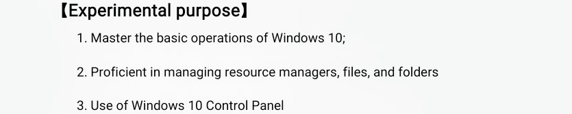 Experimental purpose Master the basic operations