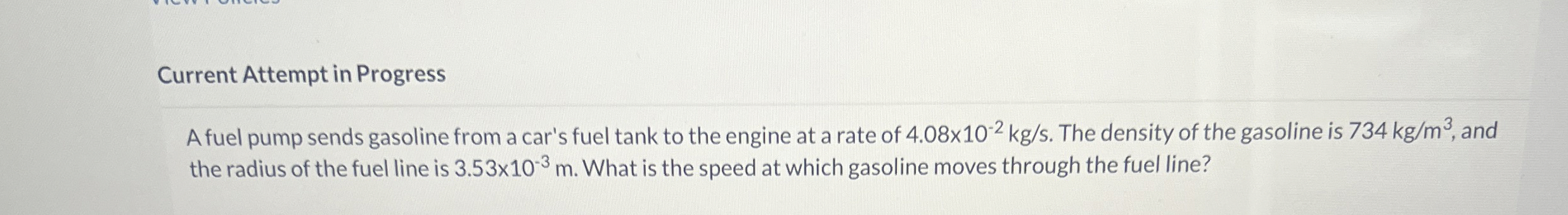 Current Attempt in Progress A fuel pump sends