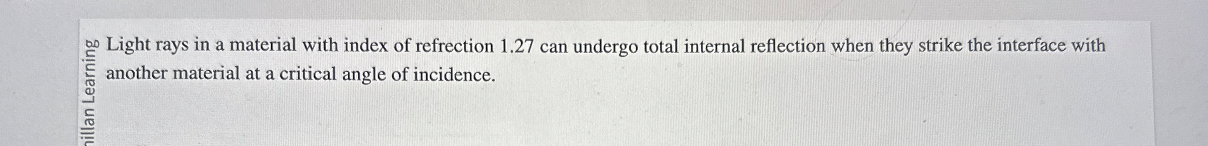 Light rays in a material with index of refrection