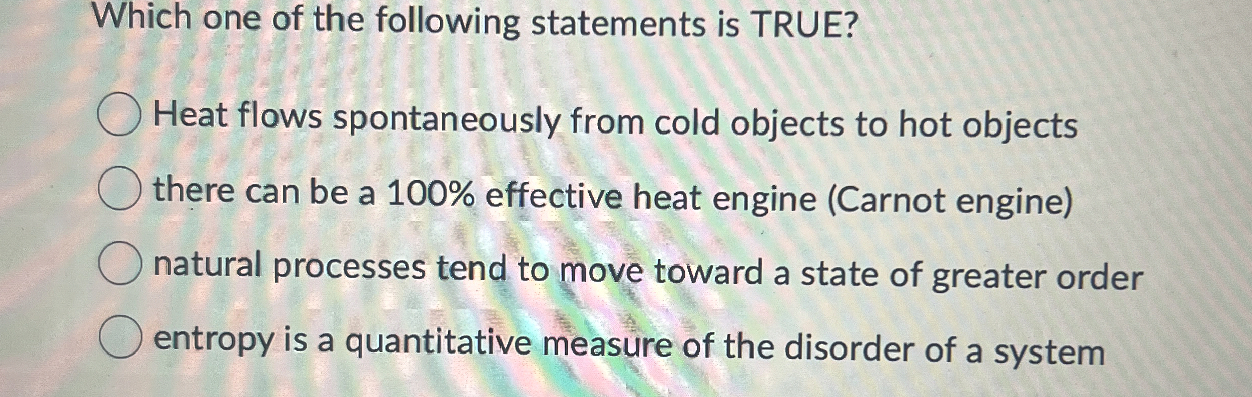 Which one of the following statements is TRUE?