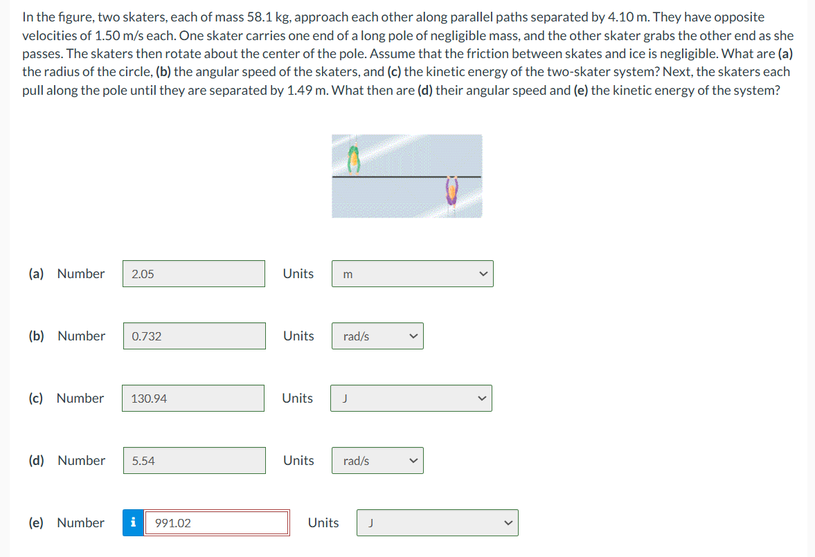 In the figure, two skaters, each of mass 5 8 . 1