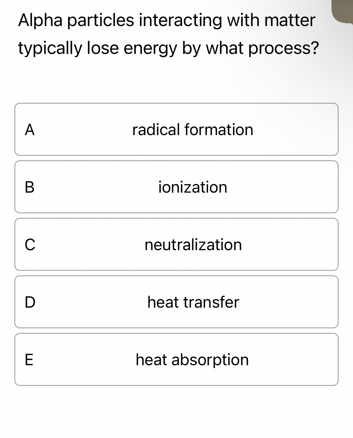 Alpha particles interacting with matter typically