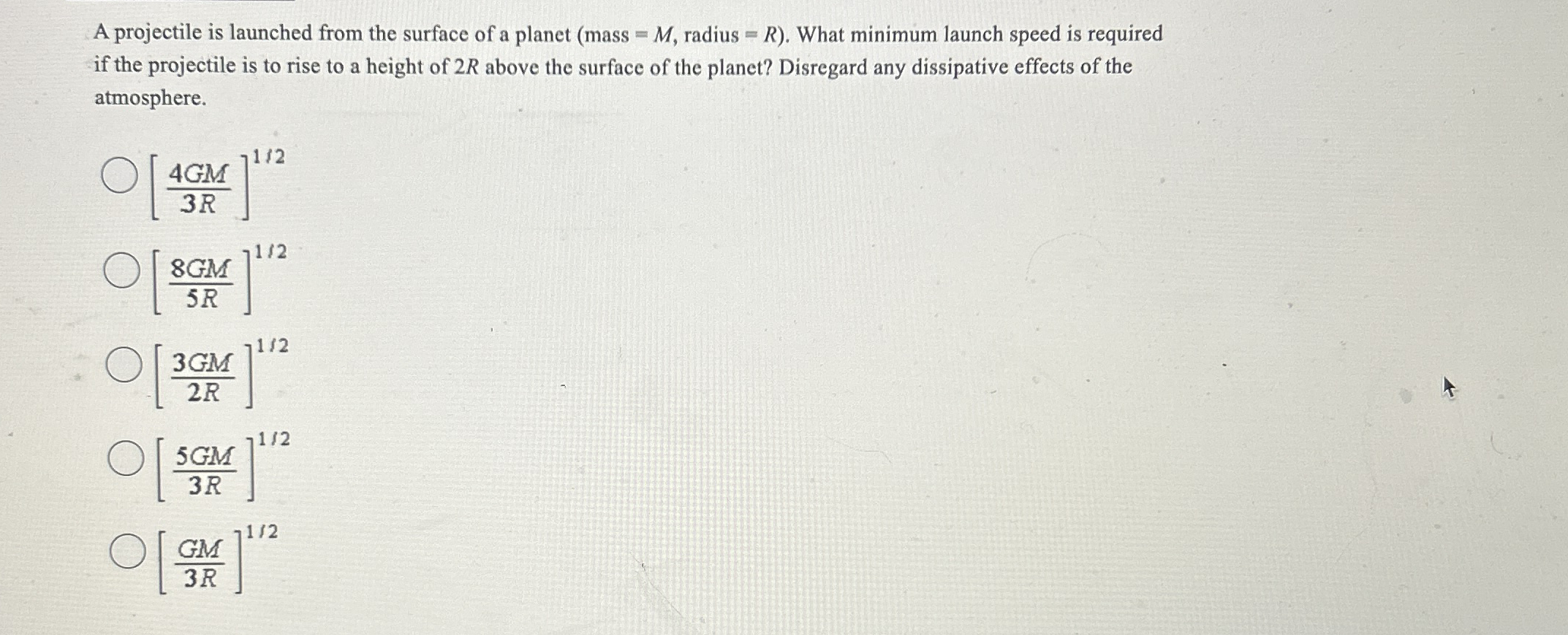 A projectile is launched from the surface of a