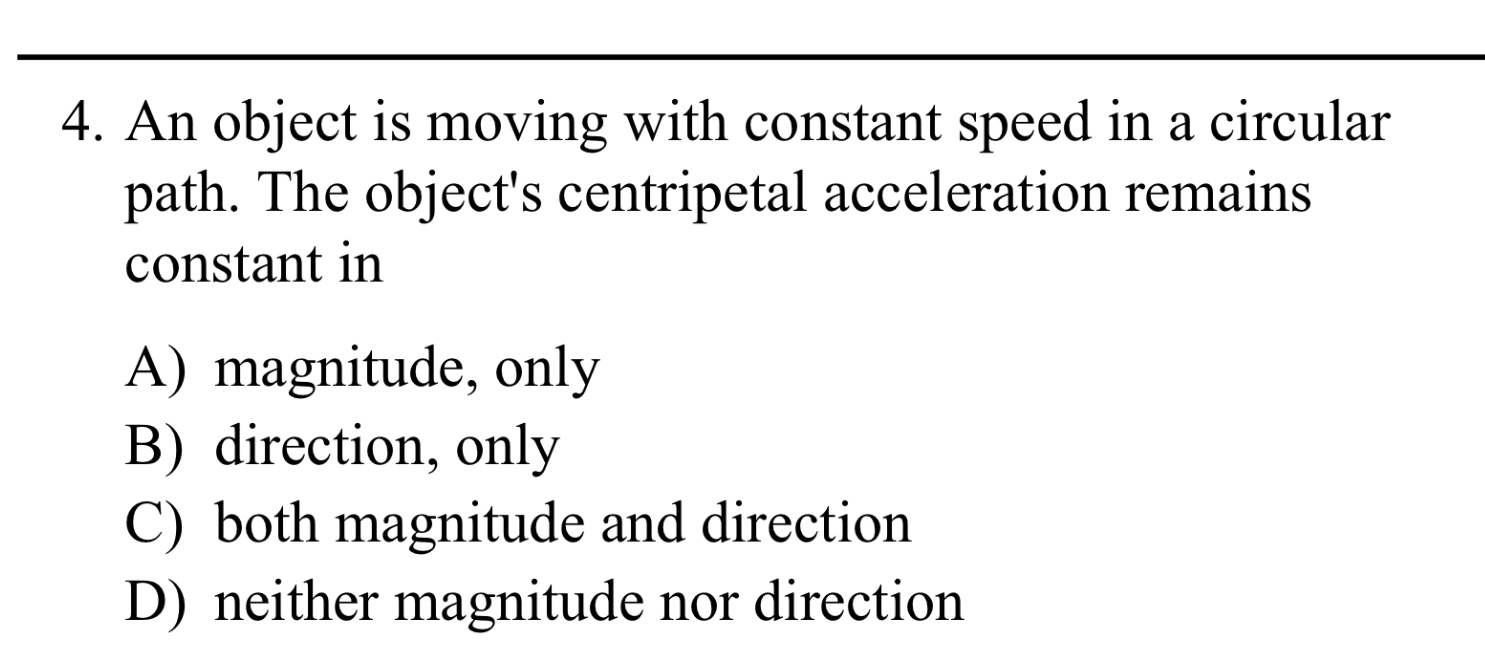 ( 1 ) / ( 8 ) 4 . An object is moving with