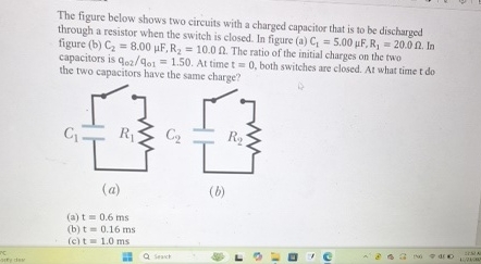 The figure below shows two circuits with a