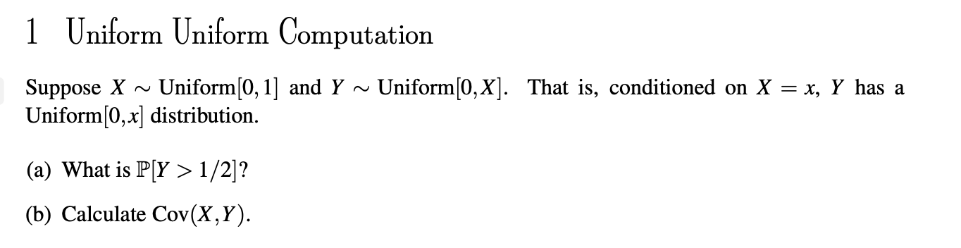 1 Uniform Uniform Computation Suppose x U n i f o