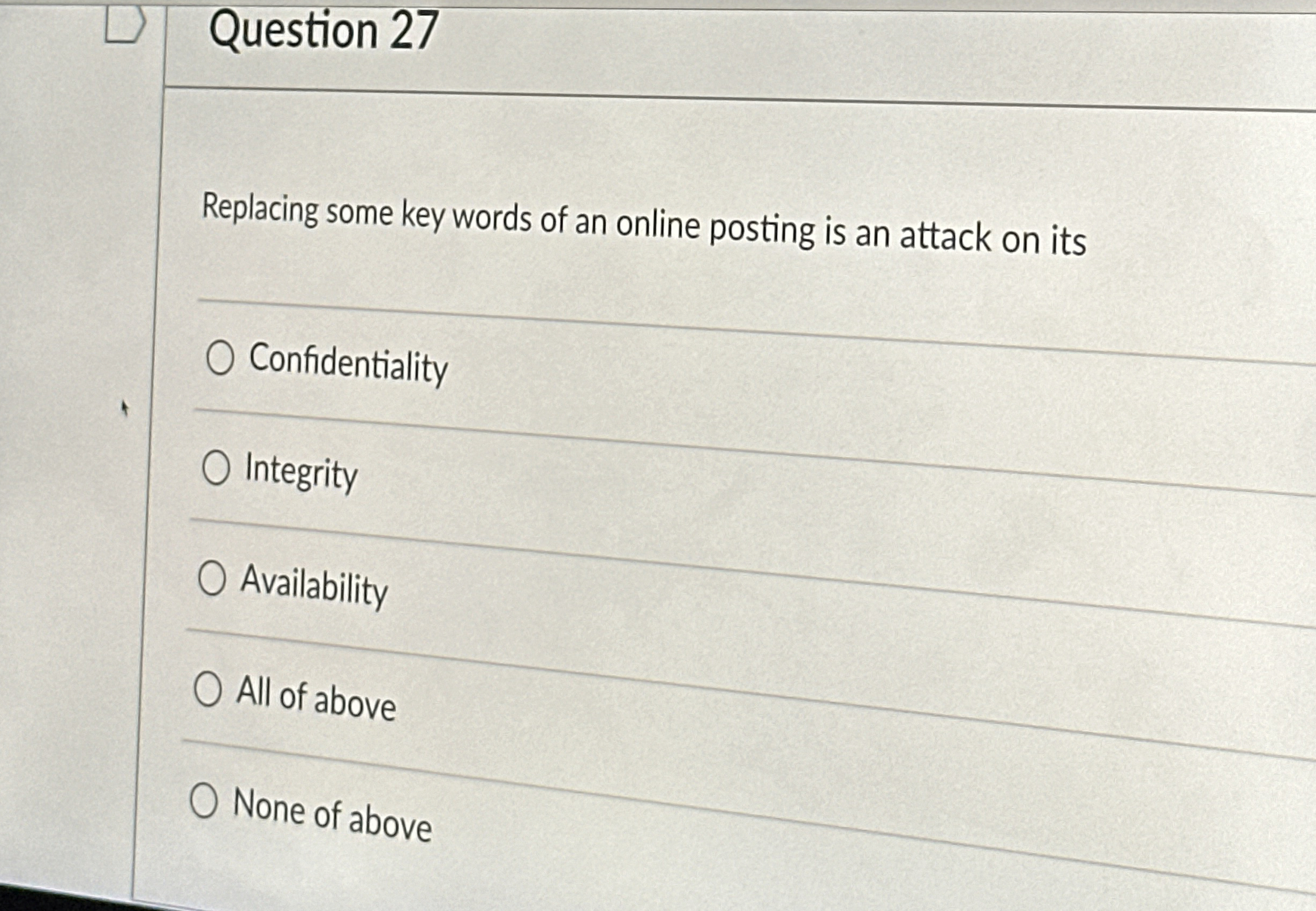 Question 2 7 Replacing some key words of an