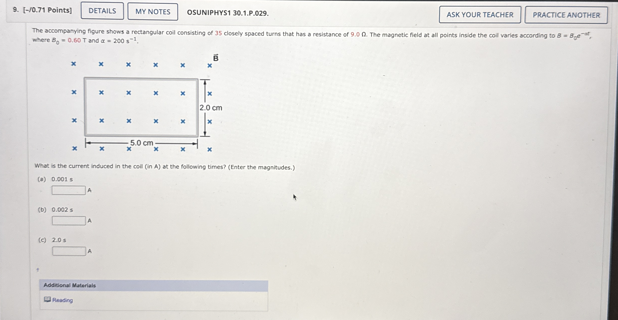 [ - / 0 . 7 1 Points ] OSUNIPHYS 1 3 0 . 1 . P .