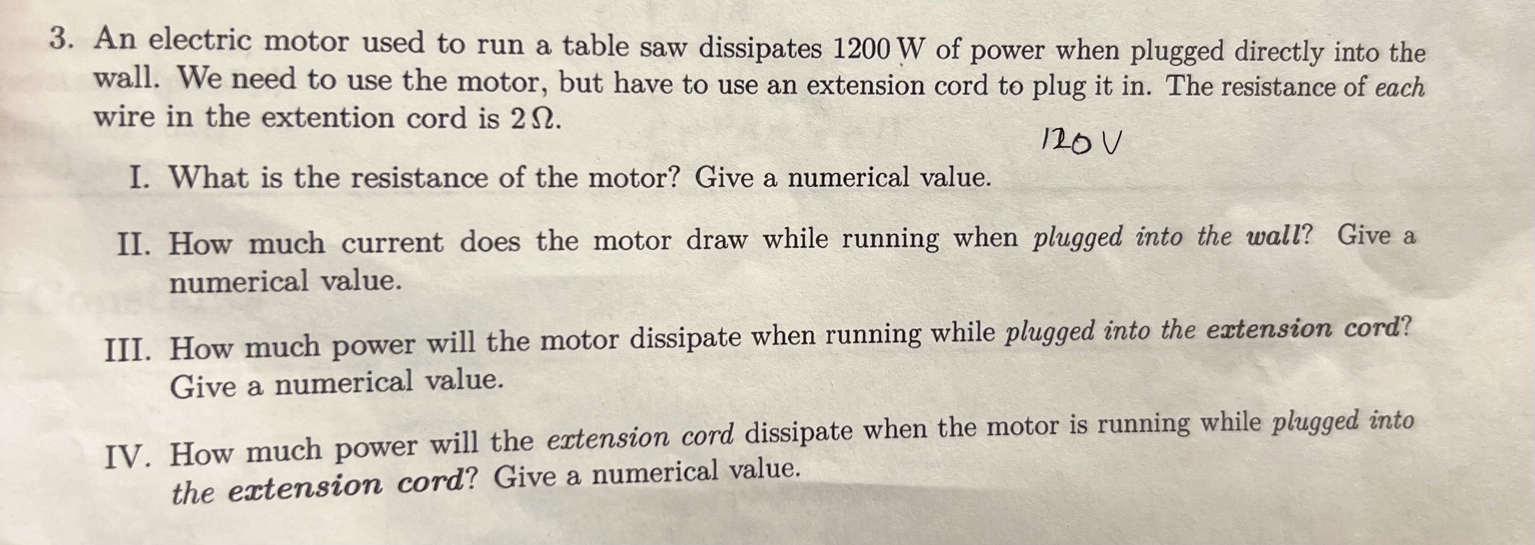 An electric motor used to run a table saw