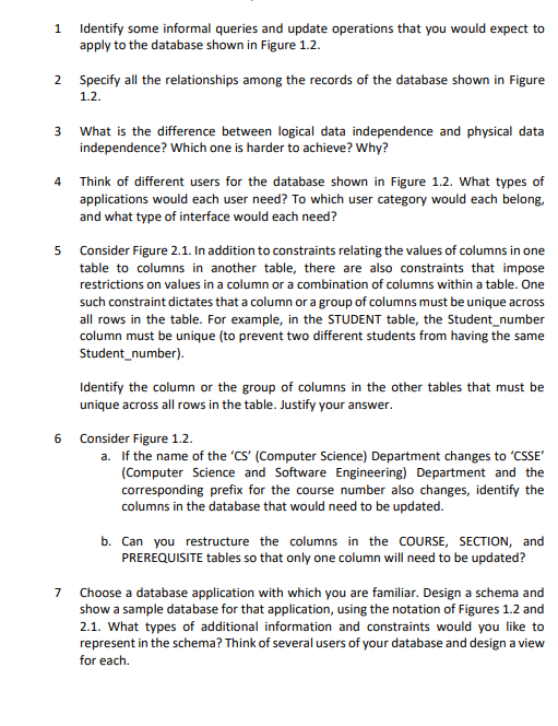 1 Identify some informal queries and update