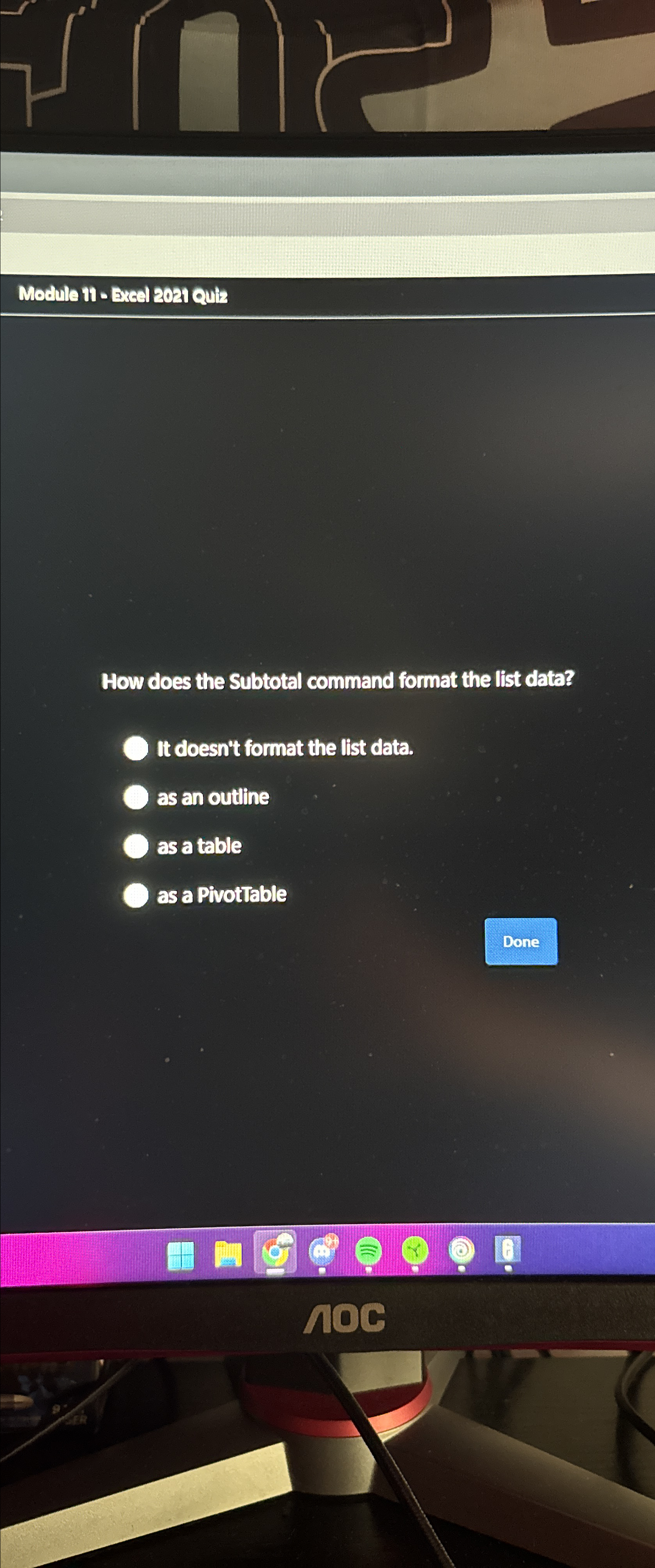 Module 7 1 - Excel 2 0 2 1 Qutiz How does the
