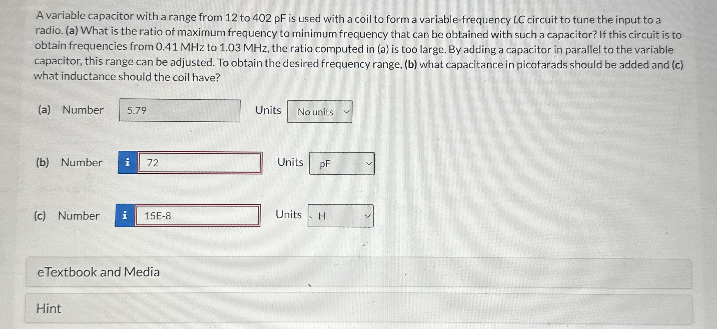 A variable capacitor with a range from 1 2 to 4 0