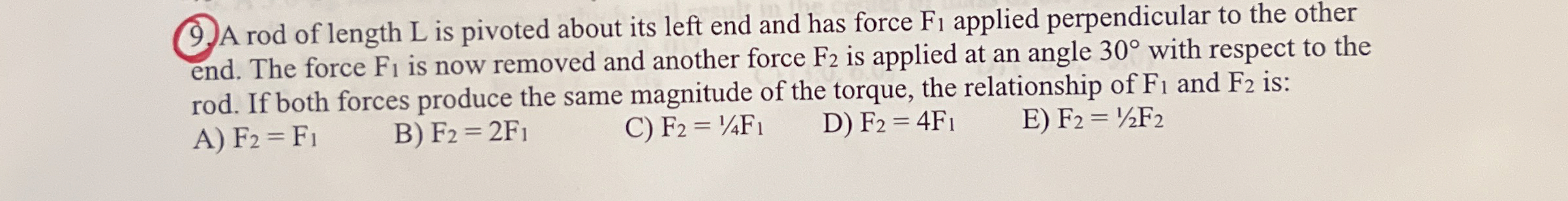 A rod of length L is pivoted about its left end