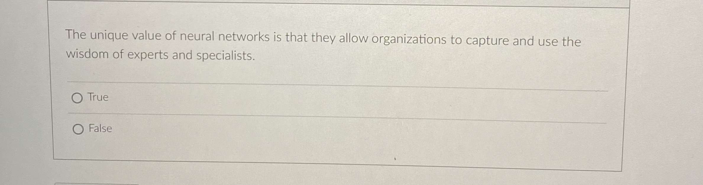 The unique value of neural networks is that they