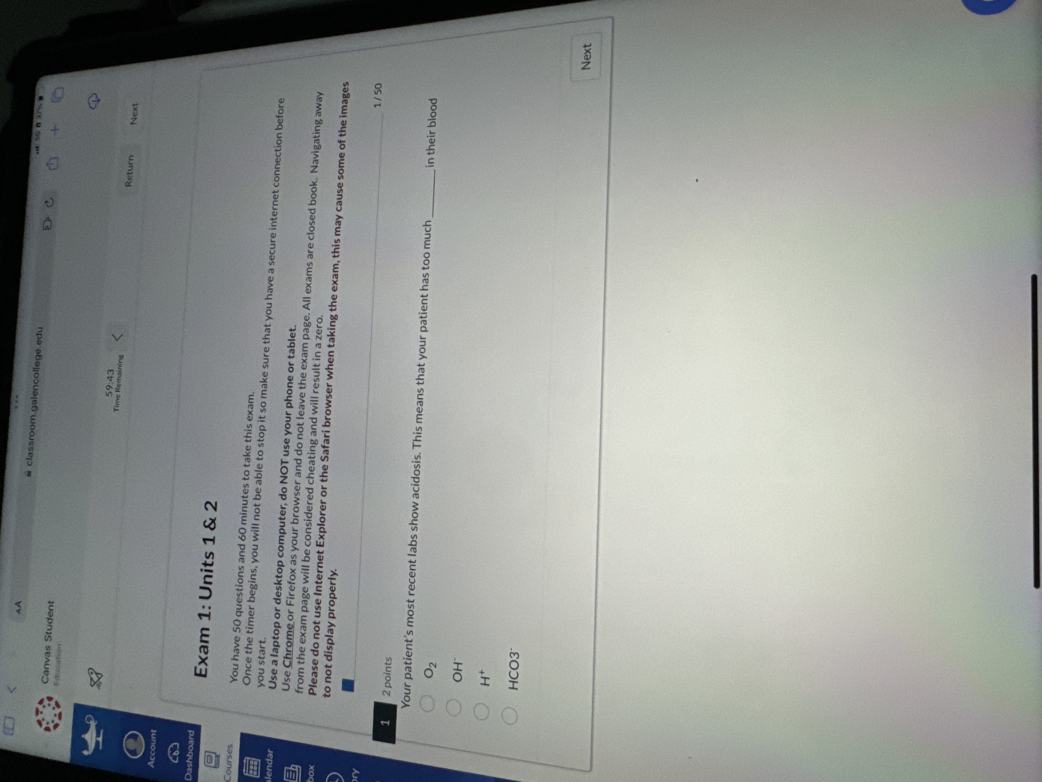 Exam 1 : Units 1 & 2 Once the timer begins, you