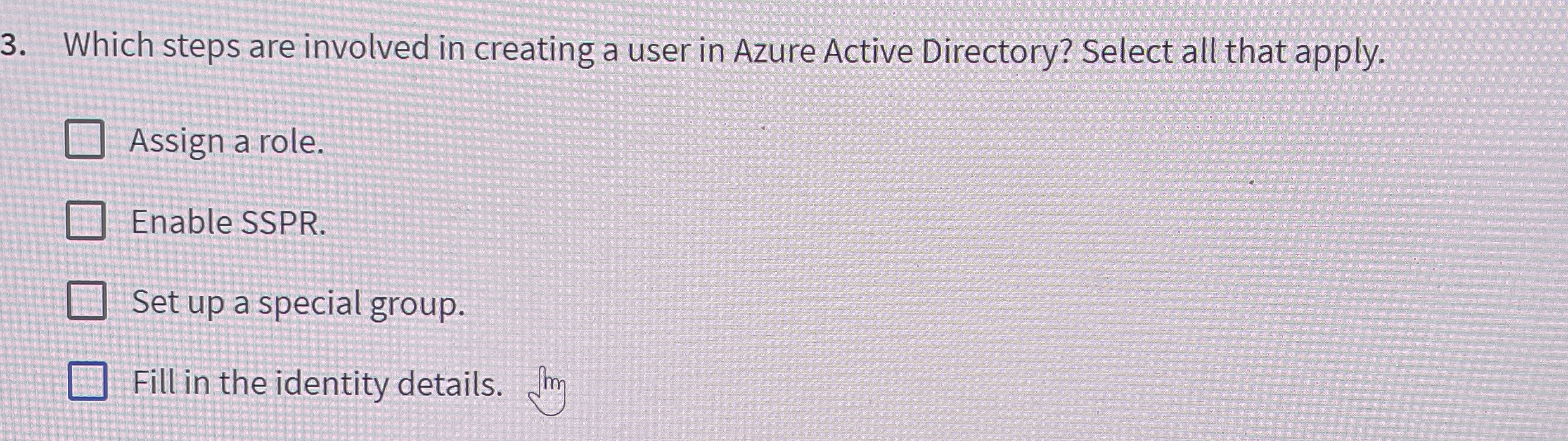 Which steps are involved in creating a user in